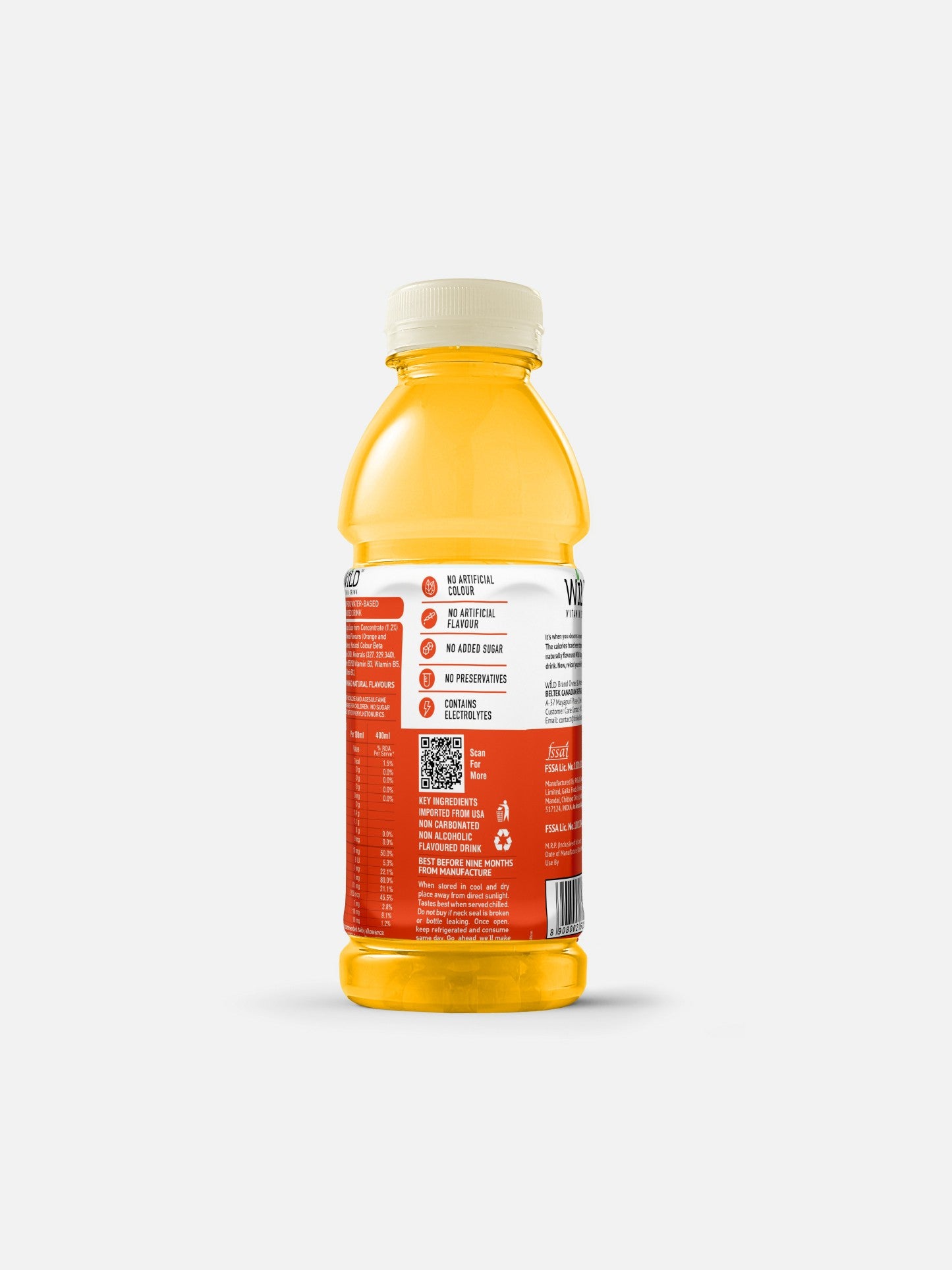 Valencia Orange Flavoured (Zero Added Sugar) (400 ml, Pack of 12)